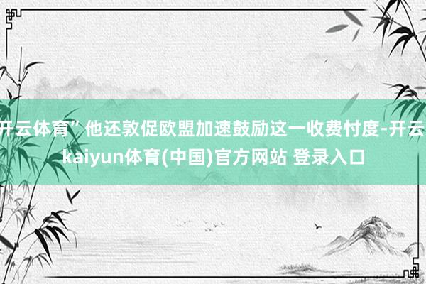 开云体育”他还敦促欧盟加速鼓励这一收费忖度-开云·kaiyun体育(中国)官方网站 登录入口