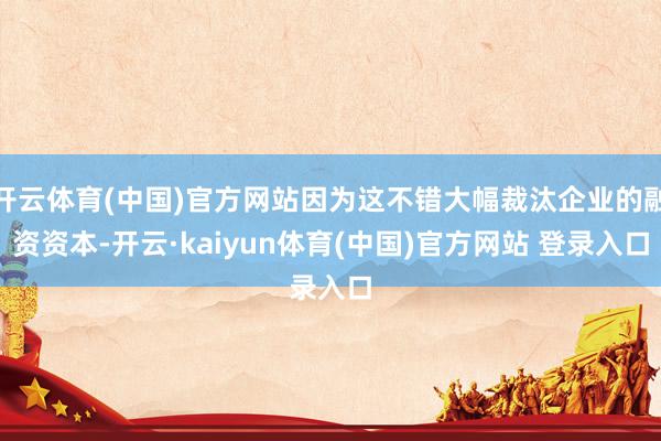 开云体育(中国)官方网站因为这不错大幅裁汰企业的融资资本-开云·kaiyun体育(中国)官方网站 登录入口